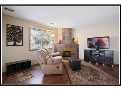 Slate-tiled gas fireplace adds ambiance and extra 