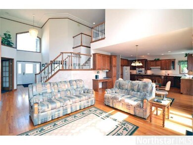 Grand two stroty foyer is open the main living are