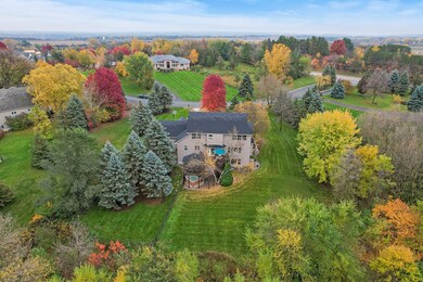 View of back of home from above