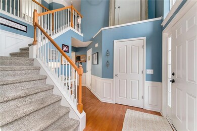 Welcoming two story foyer