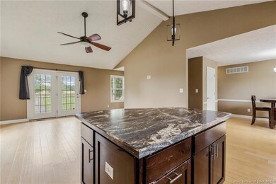 LR w/ French Doors to Covered Front Porch