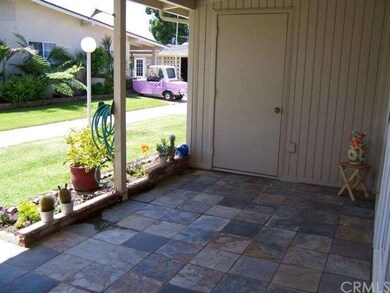 Closer look at tiled patio