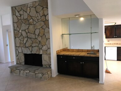 Wet bar and fireplace