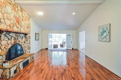 View from the front door of a spacious living room