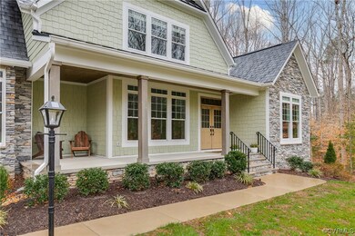 Covered front porch with double front doors