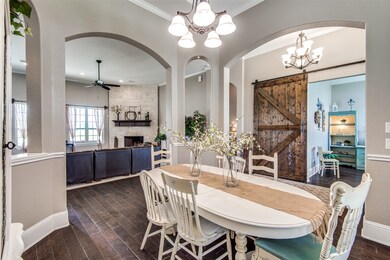 View from the formal dining room into the office a