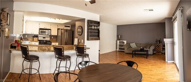 Family Room, Dining and Kitchen Area.  Sliding Doo