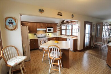 Kitchen with lake views