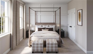 Spacious secondary bedroom with great light and a decorative wall