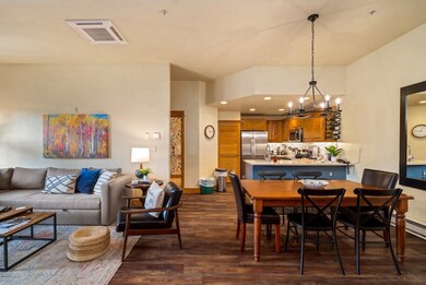 Dining area featuring hardwood / wood-style floori