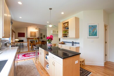 Open floor plan with large new kitchen