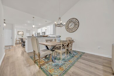 Dining space featuring light hardwood / wood-style
