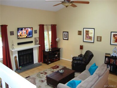 Vaulted great room with gas FP