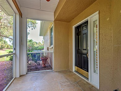 Inside the front porch with decorative tile.