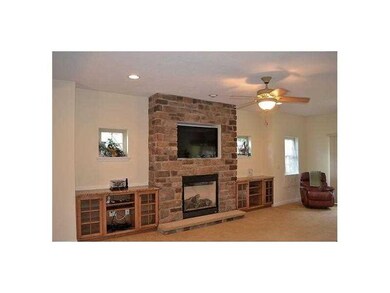 Living Room. The living room gas fireplace, with s