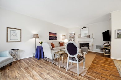 Bright and inviting living room with crown molding