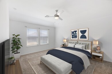 Digitally staged primary suite