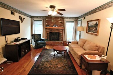 Full view of the living area..gas log fireplace wi