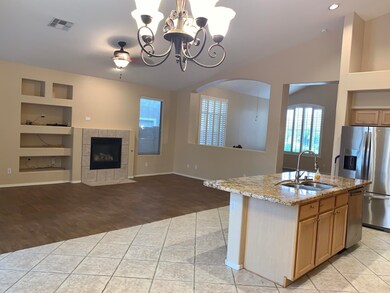 Kitchen and family room