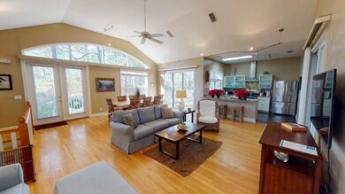 Great room with view of kitchen
