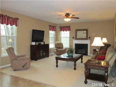 Great Room. Oversized great room has cathedral cei