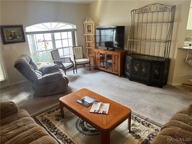View from sliding doors to front entry