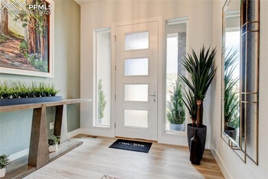 Entrance foyer featuring light hardwood / wood-sty