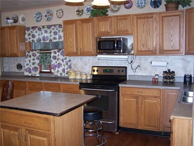 Kitchen has stainless appliances