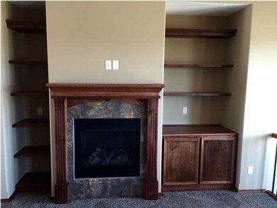 Gas Fire Place with Built In Cabinets on each side