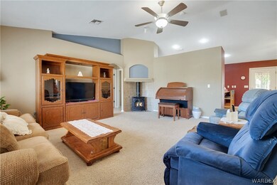 Living room open to casual dining