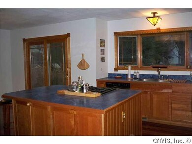 Kitchen Views to the yard  and pool