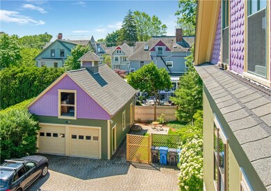 View of garage from balcony