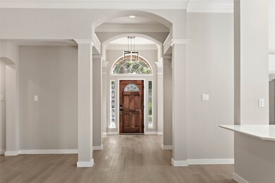 View of the entry from the family room.