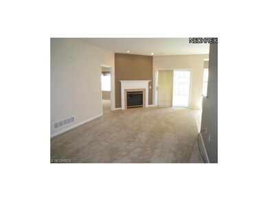 Large great room with gas fireplace.