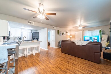 living room and kitchen