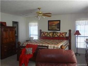 This massive bedroom can easily accommodate a king