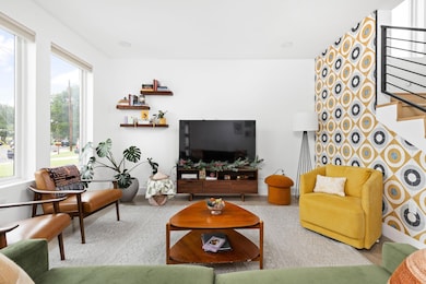 Living area with stairs
