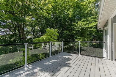 Deck with wooded views