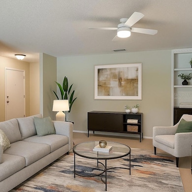 living room virtually staged