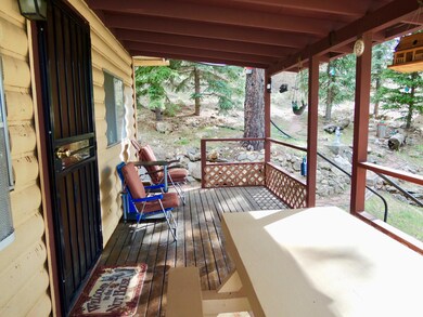 Front porch view from picnic table