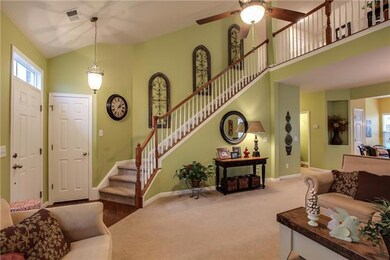 Stately staircase adds to the detail and cutom feel of home. 