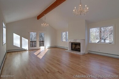 Vaulted living room with 2nd