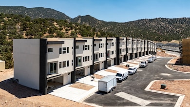 Drone / aerial view featuring a mountain view