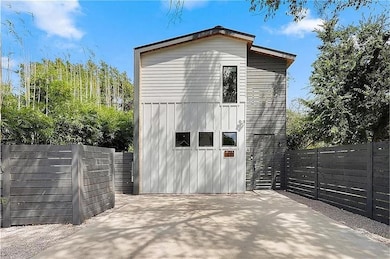 View of home's exterior with board and batten sid