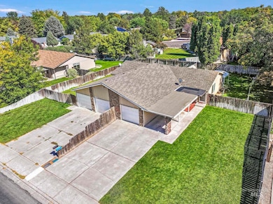 Aerial perspective of suburban area