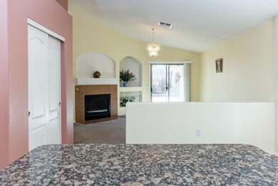 Eating area opens up to family room