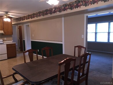 View of Dining area, kitchen and entrance to livin
