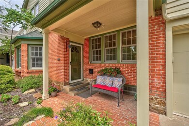 Closer view of front porch and front door.