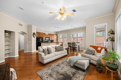 Another view of Living/Dining - note the custom bu