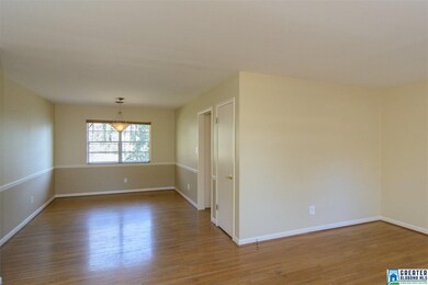 Dining area features a large window